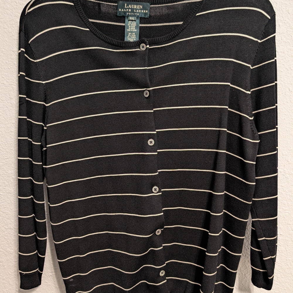Lauren Ralph Lauren Black Striped Women's Top